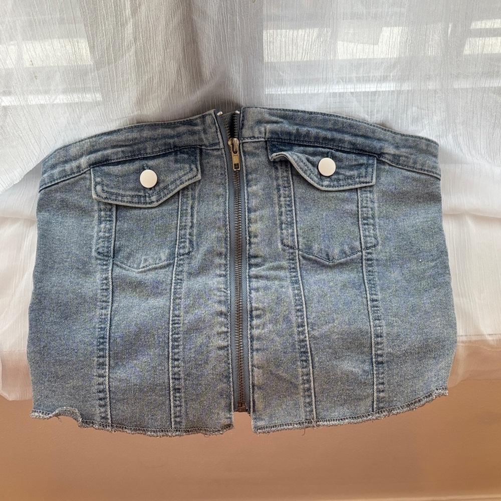 Charlotte Russe Light Blue Denim Mini Skirt